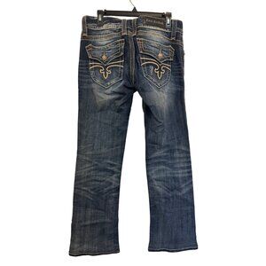 Rock Revival Christina Boot Cut Jeans Womens 30 Distressed Blue Denim Mid-Rise